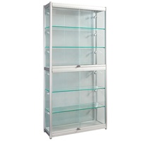 Vitrine d'Exposition pour Figurines d'Action à 5 Étagères avec Éclairage LED et Verre Trempé, Présentoir de Magasin