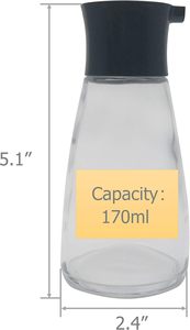 Bottiglia di olio d'oliva da cucina quadrata vuota da 170ml con beccuccio per condimento per salsa di soia - Product Image 2