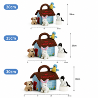 Peluches personnalisées OEM en gros, jouet en peluche, sac de transport pour animaux en peluche avec poignée, ensemble de jouets pour enfants et animaux en peluche, cadeau pour enfant