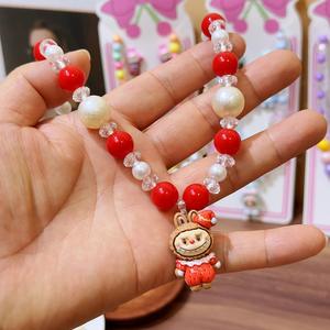 Conjunto de collar y pulsera de dibujos animados para niños, cuentas Rabbu divertidas, multicolor, combinación linda, accesorios dulces para niñas - Product Image 2