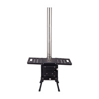 Réchaud d'extérieur portable pliable pour camping, chauffage de tente, barbecue, pique-nique, capacité 5+ personnes