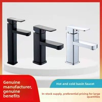 Robinet de lavabo de salle de bain moderne et minimaliste en plastique, avec cartouche céramique, pour eau chaude et froide, design monotrou