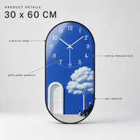 Horloge en porcelaine HD Crystal avec peinture d'arbre blanc, de porte blanche, d'une figure et d'un chien