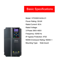 Variateur de fréquence Delta VFD300CH43A-21, série CH2000, 40HP 30kW 380V, pour le contrôle de ventilateurs lourds