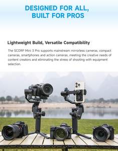 <span class=keywords><strong>FeiyuTech</strong></span> SCORP Mini-3-Pro 3-Axis Gimbal Estabilizador para 18m AI Tracking Mango remoto desmontable 4.4lbs Carga útil Gimbal - Product Image 3