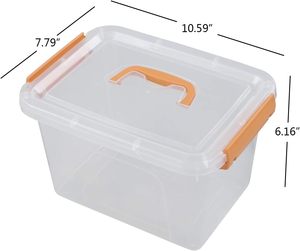 Big Clear Multifunction Organizer Bins Latching Buckles Stackable Plastic <b>Storage</b> <b>Box</b> With Latching Handle and Wheels Lids - Product Image 2