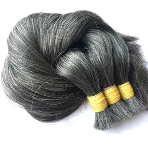 Natural Gray Hair Good Hair For Lightening Virgin Hair Braiding