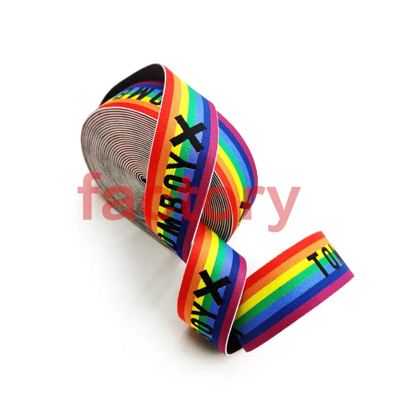 Gummiband für Herren unterwäsche Custom Jacquard Elastic Waist band Factory Custom ized Rainbow Color Woven Elastic Gurtband