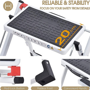 European Design Steel Folding <strong>Step</strong> <strong>Ladder</strong> Custom Length Household Portable Safety <strong>Ladder</strong> for <strong>Kitchen</strong> Made of Stainless Steel - Product Image 3