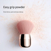 Pinceau de maquillage Kabuki Lattis Luxury Bling en or rose, manche en plastique, poils synthétiques super doux, multifonction pour le visage