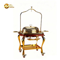 Sonstiges Hotel & Restaurant liefert Golden Chafing Dishes Buffet Set mit Universal rädern für einfache Bewegung und Fixierung