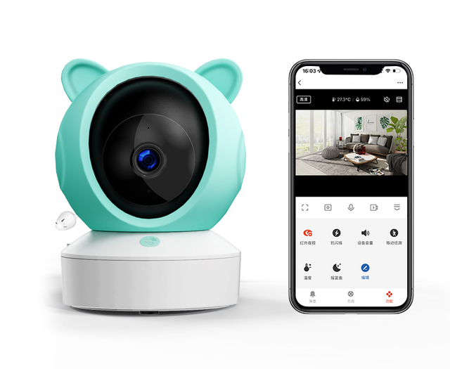 Baby Monitor 1080P WIFI Wireless Video TUYA Crying Motion Detection Temperature Humidity Feeding IP66 Waterproof Pan-Tilt