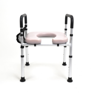 Silla de Inodoro para Pacientes Mayores, Metálica, Ajustable, Plegable, Silla de Ducha, Ayuda para Inodoro, Equipo de Rehabilitación - Product Image 1