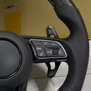 Volant en fibre de carbone pour <span class=keywords><strong>Audi</strong></span> B9 A1 A3 A4 A5 RS3 RS4 RS7 A8 Q5 S3 S4 S5 A6 Q7 TT R8 S6 B8 RS5 Shift Paddle LED Alcantala - Product Image 3