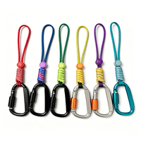Mosquetón Personalizado Antipérdida, Portátil, Ajustable, Multifuncional, con Cordón de Paracord para Cuello y Mano, para Celular y Llaves