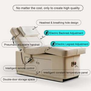Bestseller Luxus Kosmetikliege in Beige, 2 Motoren, Elektrischer Massagetisch, Kosmetikstuhl, Spa-Behandlungsliege - Product Image 4
