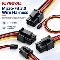 Faisceau de câbles Molex Micro-Fit 3.0, 2, 4, 6, 8 broches, OEM, sur mesure, pour alimentation et signal, connecteur de câblage industriel, assemblage de câbles