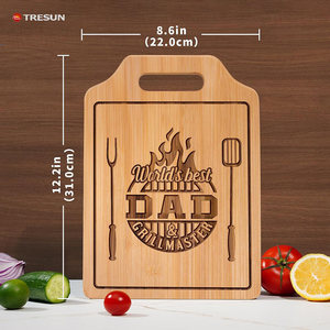 Planche à découper en bambou et bois gravée au laser, forme irrégulière, personnalisable, compatible lave-vaisselle, épaisseur 1,5 cm, en stock - Product Image 4