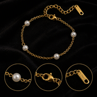 Bracelet en perles au design élégant, sélection de perles d'eau douce, chaîne en acier inoxydable doré, bijoux de poignet ajustables