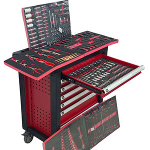 CE 인증 258피스 차량 정비용 스테인리스 스틸 이동식 공구함/캐비닛/카트/트롤리 OEM Caja De Herramientas - Product Image 1