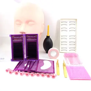 False Eyelashes Extension Practice Exercise Kit Makeup Mannequin Head Set Private Label Graft Eyelash Extension Kit