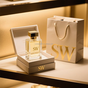 High End özelleştirilmiş lüks hava 30ml 50ml 100ml erkekler ve kadınlar şeffaf cam parfüm şişesi kutusu ve çanta ile - Product Image 2