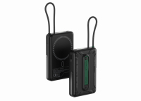 Batterie externe magnétique sans fil 10000 mAh, charge rapide PD20W, chargeur portable pliable, batterie externe magnétique Li-polymère avec câble
