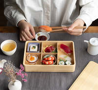Boîte à lunch Bento en bois réutilisable personnalisée pour les fêtes en déplacement Contenant alimentaire pour les repas en déplacement