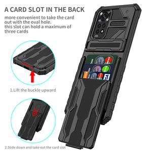 Pour <span class=keywords><strong>Redmi</strong></span> <span class=keywords><strong>Note</strong></span> 11 4G <span class=keywords><strong>11S</strong></span> SE Note11 Pro Plus couverture arrière glissière porte-carte rétractable béquille <span class=keywords><strong>Coque</strong></span> pour Xiaomi <span class=keywords><strong>coque</strong></span> de téléphone - Product Image 3