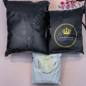 <b>Matte</b> UV <b>Black</b> Mailer BAG Glod Print Foil Polymailers Custom Red <b>Matte</b> Express Bag Custom Packaging Shipping Bag for Cloth - Product Image 1