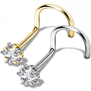 GZN <span class=keywords><strong>in</strong></span> <span class=keywords><strong>acciaio</strong></span> <span class=keywords><strong>chirurgico</strong></span> Piercing gioielli stella rotonda triangolo quadrato cuore CZ Set anello naso naso vite anello - Product Image 4
