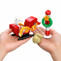 Ensemble de blocs de construction personnalisés pour traîneau de Noël, jouet de construction STEM personnalisé, briques DIY OEM, kit de modèle de vacances, cadeau pour enfants