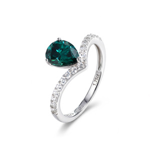 Anillos de Compromiso Clásicos SY en Plata 925 con Piedras de Moissanita Verde - Product Image 1