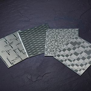 Plaque décorative en acier inoxydable 430 en relief par ondulation de l'eau dorée - Product Image 2