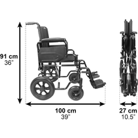 Silla de Ruedas Plegable para Personas Mayores (Ancho del Asiento 15", 16", 17", 18", 19", 20"), Sillas de Ruedas Manuales para Adultos Mayores PEPE P10033