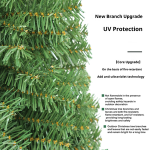 Cây thông Noel cao cấp, chất liệu nhựa PE tổng hợp tự nhiên, không có phụ kiện trang trí, hình dạng tự nhiên, có nón thông và quả đỏ, dùng trang trí nhà cửa dịp Giáng sinh - Product Image 6