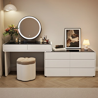 Nouvelle table de maquillage multifonctionnelle avec armoire de rangement, commode à tiroirs, table de chevet simple en bois massif pour chambre à coucher