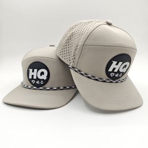 Casquette de golf personnalisée imperméable à 6 panneaux avec visière incurvée, perforations découpées au laser, respirante et ajustable pour hommes et femmes - Product Image 3