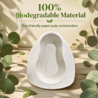 Pot de lit jetable portable 800 ml en pâte à papier pour le camping, les voyages et les soins à domicile des personnes âgées, biodégradable