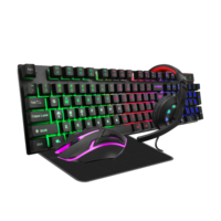 Kit Combo de souris et clavier de jeu LED RGB 4 en 1 avec coussin de casque pour joueur d'ordinateur