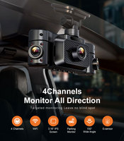 Mini 1080P 4 canaux Dashcam WiFi voiture DVR IR Vision nocturne tableau de bord caméra enregistreur vidéo pour voitures