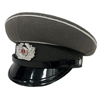 Gorra de Visera Profesional Gris Ceremonial de Mezcla de Lana para Ceremonias, Actuaciones y Uniformes de Seguridad