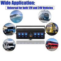Panneau de commande marin 3 interrupteurs 12V avec LED bleue, USB PD QC3.0, interrupteur à bascule marche/arrêt et voltmètre numérique pour bateau, camping-car, camion