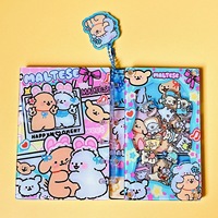 DHF537 - Cuadernos de Anime con Diseño de Dibujos Animados, A7, A5, Mikko Capybara, Butterbear, DIY, Acrílico, Libro Móvil, Anime Chiikawa, Princesa