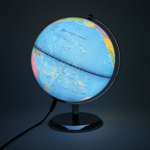 Luz de globo terráqueo de Pvc iluminada en base metálica de 5 diámetros Mapa político Geográfico educativo con lámpara - Product Image 2