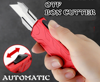 Pisau Cutter Otomatis UK-1735 Drawell Edc Oem Kelas Industri Gagang Aluminium SK5 5 Mata Pisau Ekstra OTF