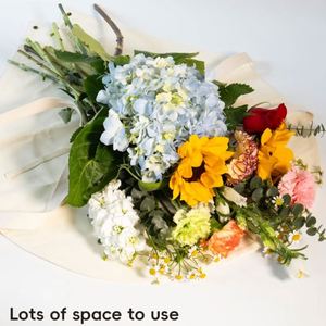 Handheld Canvas Bouquet Bag Wedding Party Baby <b>Shower</b> Supplies <b>Portable</b> Flower Carrier Bag Tote Bag - Product Image 3