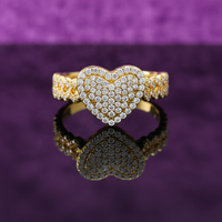 Bague Cœur en Argent Sterling 925 Certifiée GRA Couleur D, Moissanite VVS Scintillante, Sertie de Diamants, pour Femme et Homme, Cadeau d'Anniversaire