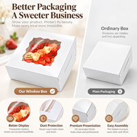 Boîtes rigides carrées en papier kraft macaron, prêtes à l'emploi, avec fenêtre à grande ouverture, revêtement UV, matériaux recyclés pour l'alimentation, vente directe usine YZ