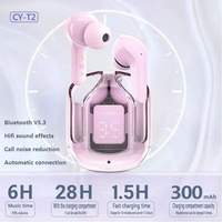 Earbud TWS Nirkabel Bluetooth 5.3 ENC Headset Gaming Olahraga Peredam Kebisingan Mikrofon Stereo dengan Layar LED